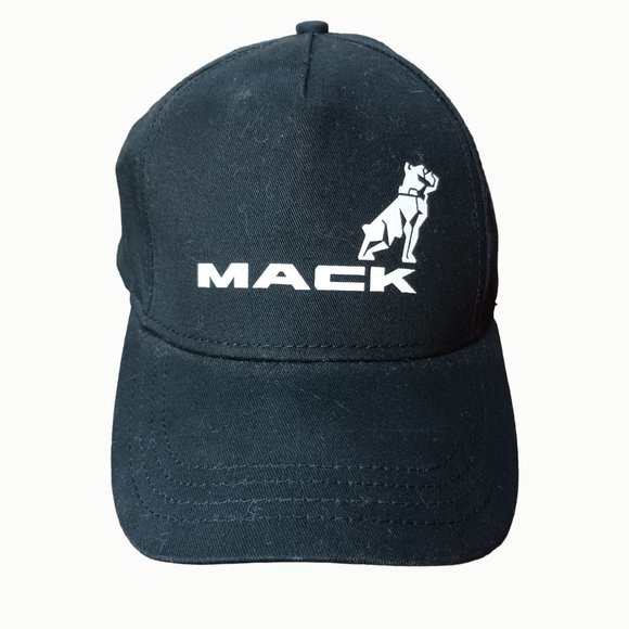 MACK TRUCK BULL DOG BLACK EMBROIDERED BASEBALL HAT CAP ADJUSTABLE HOOK LOOP - Picture 1 of 7